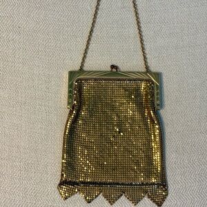 Gold Mesh Evening wristlet with Chain Strap